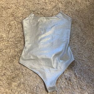 Wild Fable Metallic Silver Bodysuit size XS NWT